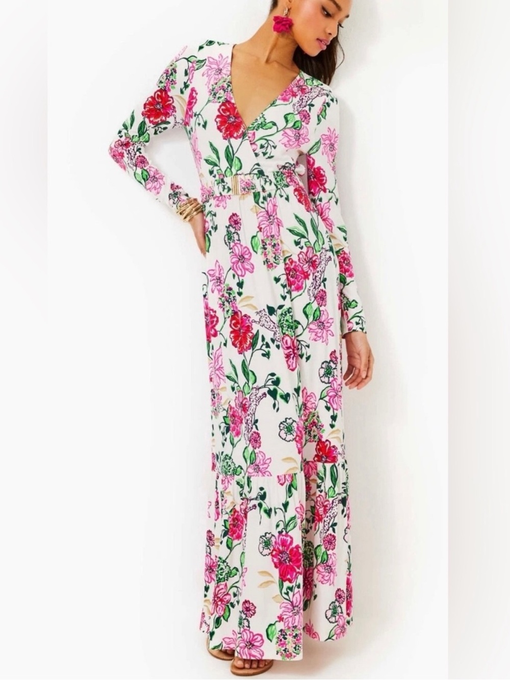 Lilly Pulitzer Hartley Maxi Dress in Coconut Safari Sanctuary